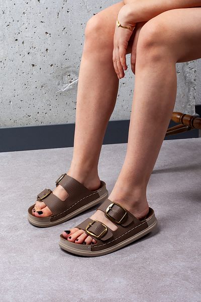 Melek Tuna Unisex Παντόφλες με μαλακή σόλα με διπλή πόρπη, εξαιρετικά άνετες παντόφλες Unisex