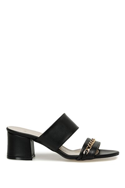 Polaris 321261.Z 3FX Μαύρες γυναικείες παντόφλες με τακούνι