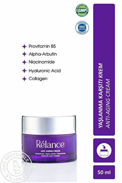 Relance Yaşlanma & Kırışıklık Karşıtı Hyaluronic Acid & Collegen Içerikli Kre...