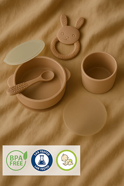 CKM silikon طقم طعام من السيليكون مكون من 4 قطع - وعاء طعام مفرغ من الهواء، ك...