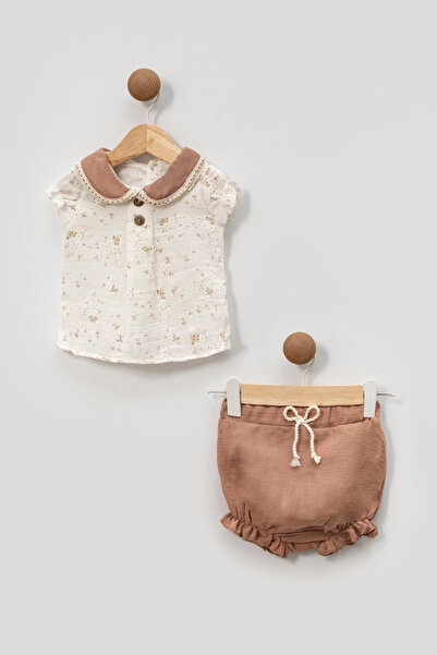 NORAMİNİMA Floral Print Blouse and Shorts Set