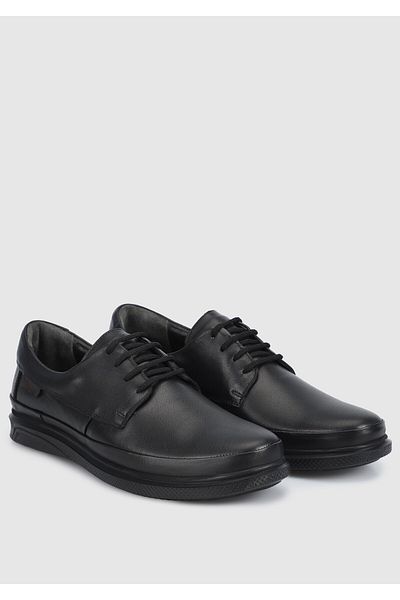 Eclipse Men's Black Leather Shoes