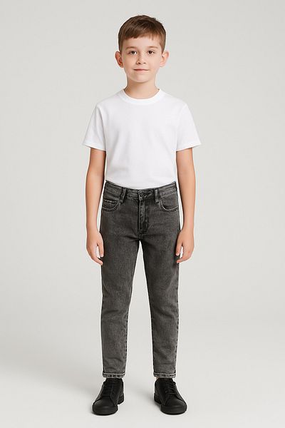 DUBAİ ÇOCUK Boy's Woven Fabric Leather Pants
