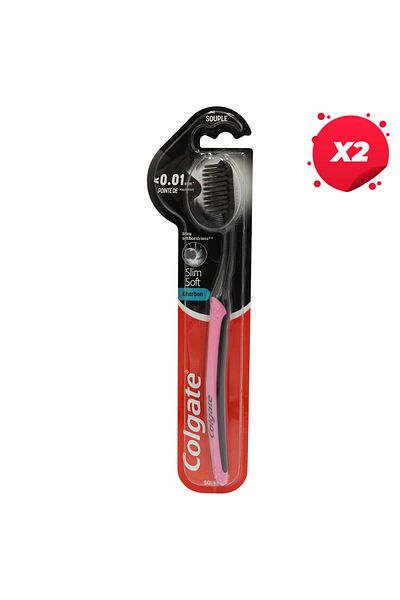 Colgate X2 - COLGATE SLIM SOFT TOOTHBRUSH CHARCOAL