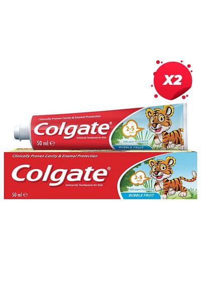 Colgate X2 - COLGATE CHILDREN'S TOOTHPASTE 50ML BUBBLE FRUIT 2-5 YEARS