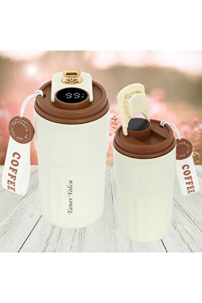 HediyesiBizden KİŞİYE ÖZEL İSİM BASKILI LED SICAKLIK GÖSTERGELİ DERECELİ TERMOS