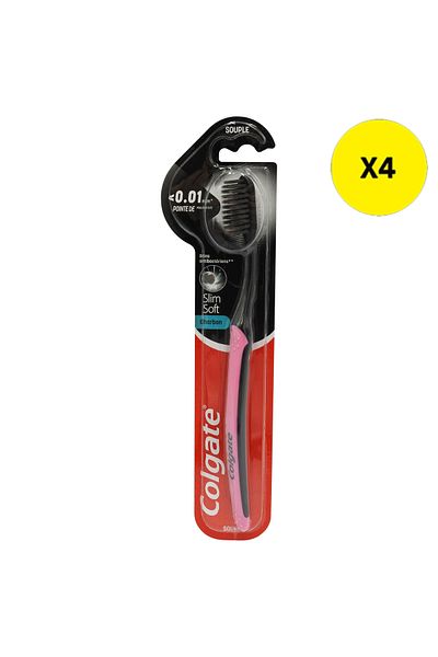 Colgate X4 - COLGATE SLIM SOFT TOOTHBRUSH CHARCOAL
