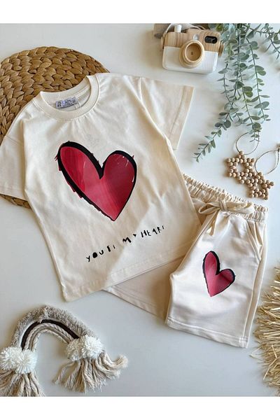 MİO Girls T-Shirt and Shorts Set - Summer Sports Design