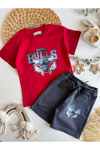 MİO Boys Cotton T-Shirt and Shorts Set - Summer Sports Style