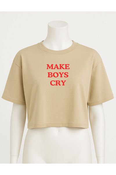 Elvellon Make Boys Cry Ειδικού Σχεδιασμού Oversize Crop Top Bustier