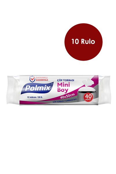 Polmix 10 Pieces Mini Size Transparent 40 X 50 cm Garbage Bags - P101-10