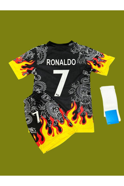 Alaturka Mix 'Real'madrid' Cristiano Ronaldo CR7 ALEVLİ Özel Tasarım Çocuk Fu...