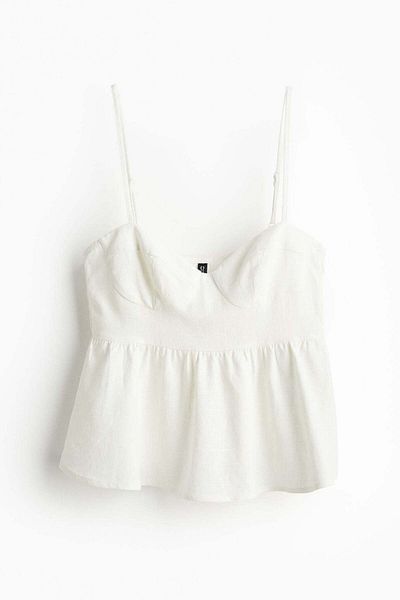 H&M Linen-blend bustier top