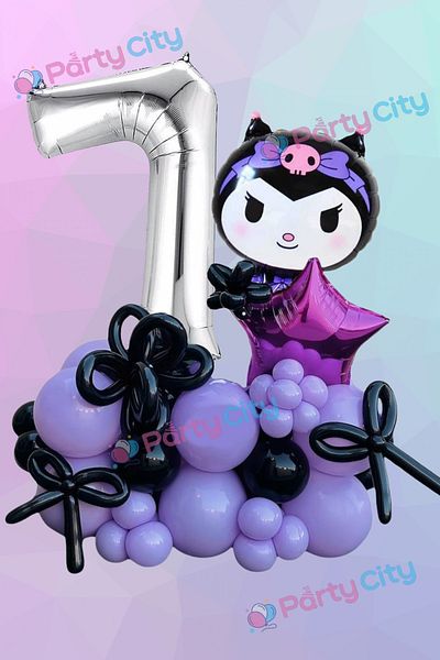 Party City 7 Year Old Kuromi Foil Balloon Themed Set - Sausage Balloon - Starry - Birthday Celebration Balloon Set Mini Set