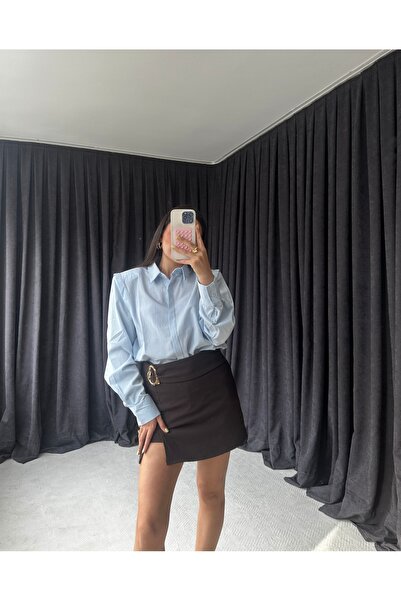 Butik Gold Aksesuarlı Şort Etek