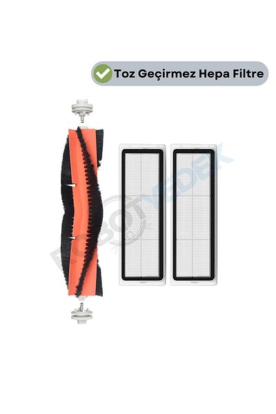 robotyedek Xiaomi Vacuum Mop 2 - فرشاة رئيسية بديلة وفلتر Hepa (3 قطع)