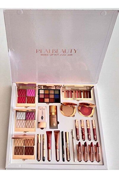 real beauty طقم مكياج مع بالون أبيض