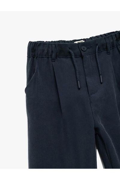 Koton Viscose Trousers with Adjustable Elastic Waist and Laces
