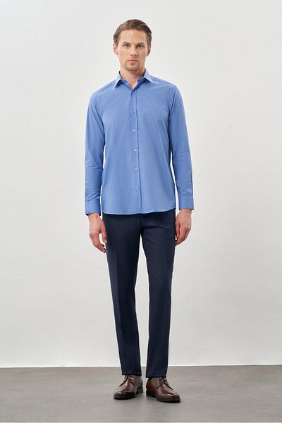 İmza Cămașă de bază Filafil cu mânecă lungă, cu guler dur, slim fit, cu croială îngustă 1004210008