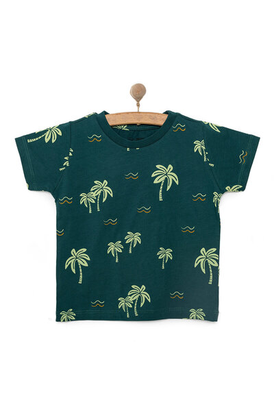 ebebek Hello Baby HelloBaby Basic Erkek Yaprak Baskılı T-Shirt Erkek Bebek