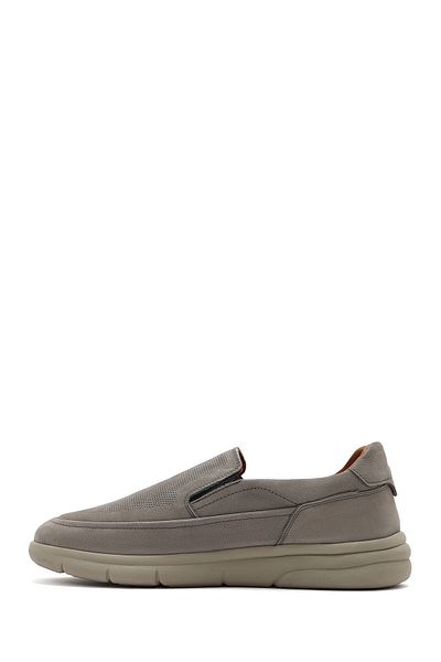 Derimod Men's Gray Nubuck Leather Comfort Shoes 25Sfd7651V3
