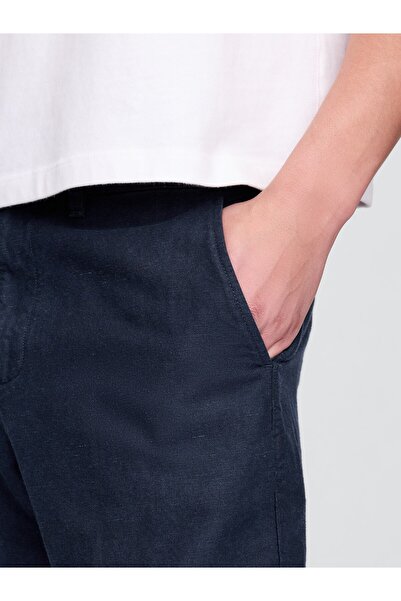 GAP Erkek Lacivert Keten Şort