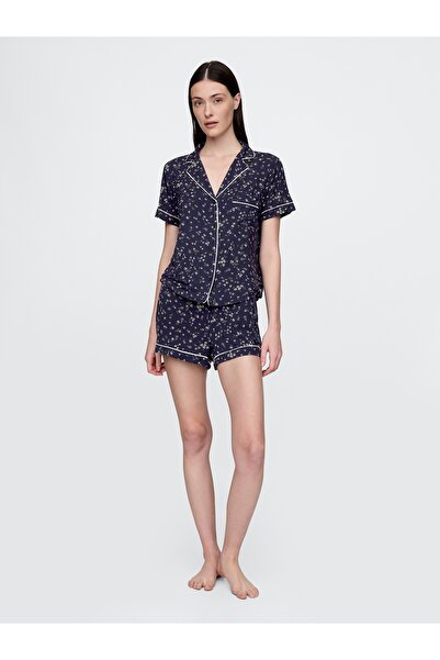 GAP Kadın Lacivert Modal Pijama Üstü