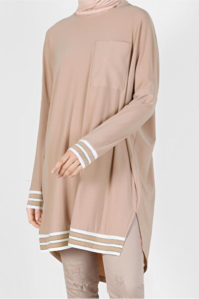 Alvina Pocket Detailed Tunic with Cuffs and Skirt Nibs 41613