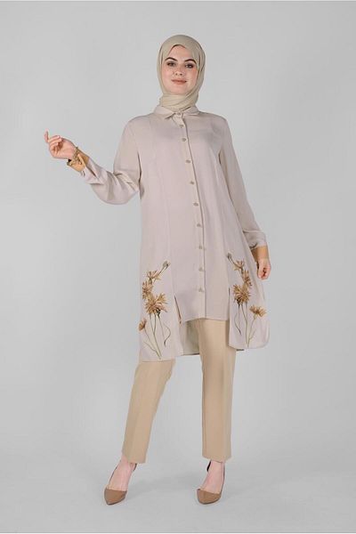 Alvina Flower Print Asymetric Cut Tunic 41421