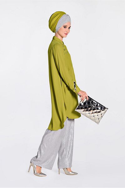 Alvina Wide Cut Hidden Button Tunic 4230