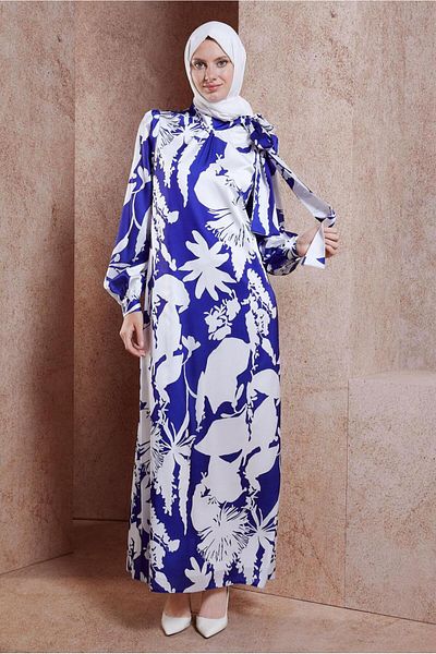 Alvina Satin Patterned Test Dress - 44606