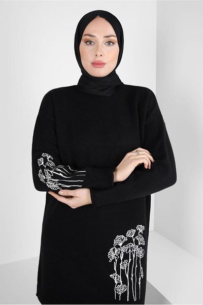 Alvina EMBROIDERY DETAILED KNIT TUNIC 44116