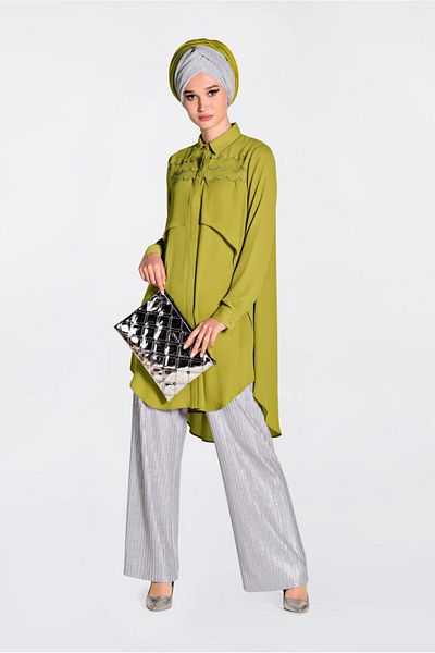 Alvina Wide Cut Hidden Button Tunic 4230
