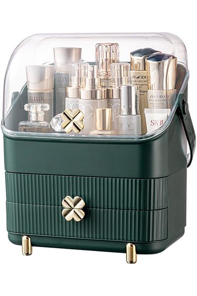 ETG 3 Tiers Makeup Organizer Holder Cosmetic Storage Box with Dust Free Cover