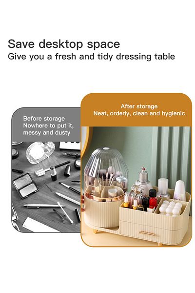 ETG Large Makeup Organizer with Lid, 360 Rotating Makeup Storage Case