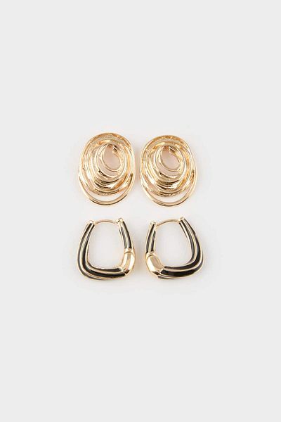DeFacto Women's 2-Piece Gold Earrings E9075Axns