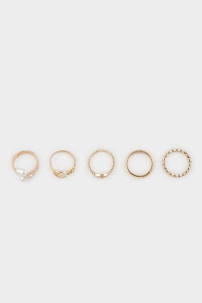 DeFacto Women's 5-Piece Gold Ring E4577Axns
