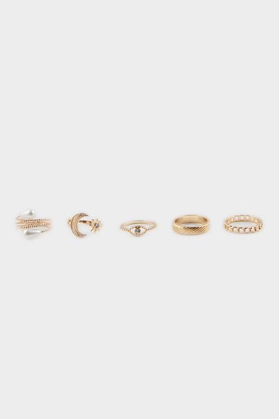 DeFacto Women's 5-Piece Gold Ring E4577Axns