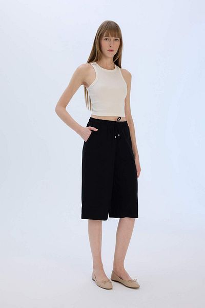 DeFacto High Stretchy Waisted Lace up Belmando Capri I6798Az25Sm