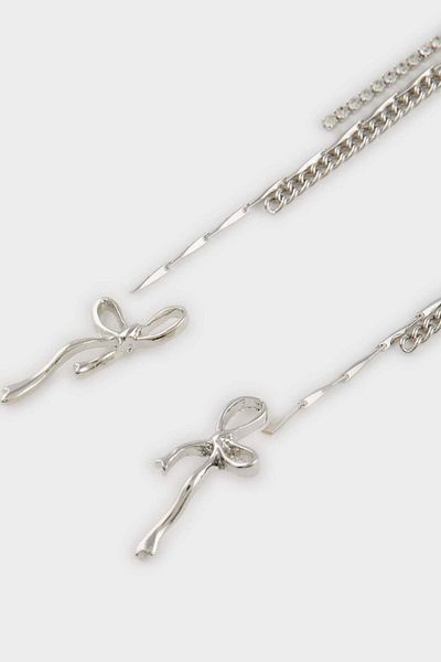 DeFacto Women's 2-Piece Dangle Silver Earrings E6738Axns