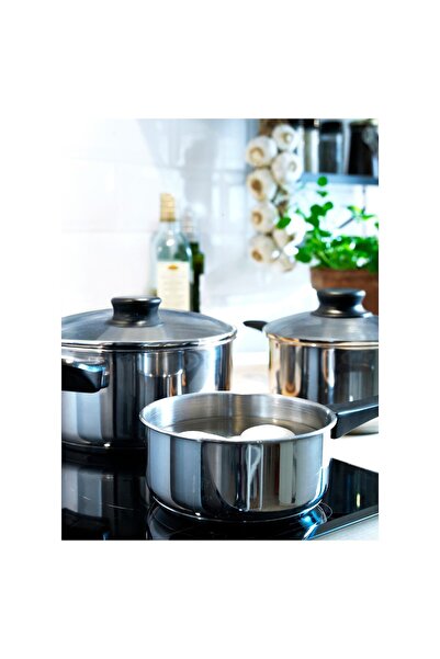 IKEA Annons 5-piece Cookware Set, Glass/stainless Steel