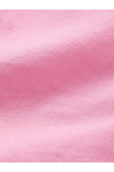 GAP Kadın Pembe Keten Karışımlı Crop Askılı Bluz
