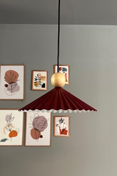 Bamyum Avilla Vişne Çürüğü Tekli Metal Avize Ahşap Boncuk Başlık Rustik Cafe ...