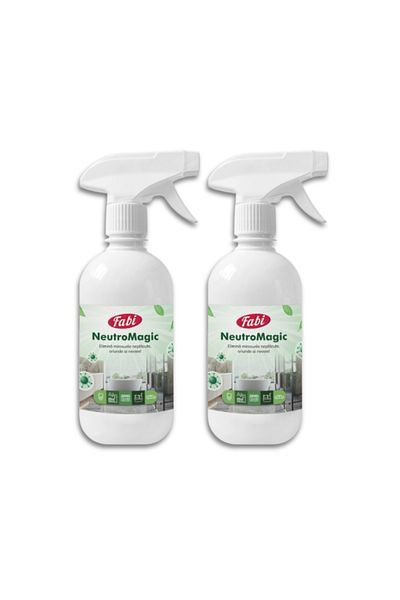FABI Pack of 2 x Odor Neutralizing Solution, Fabi, NeutroMagic, 2 x 500 ml, with sprayer