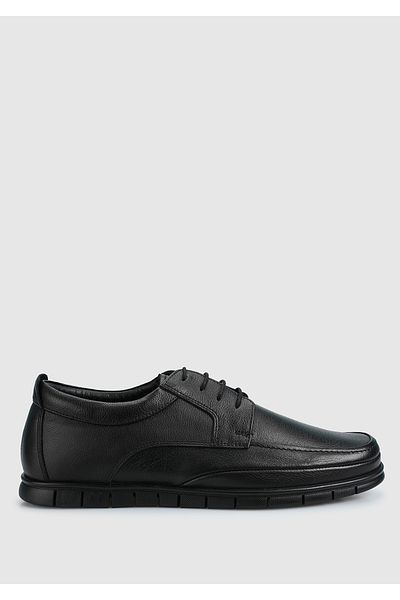 Eclipse Men's Black Leather Shoes