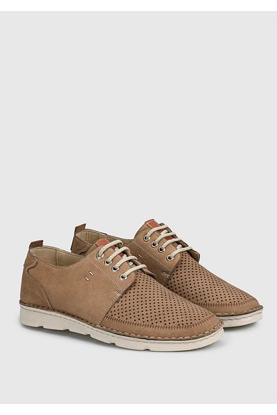 Eclipse Men's Beige Leather Shoes