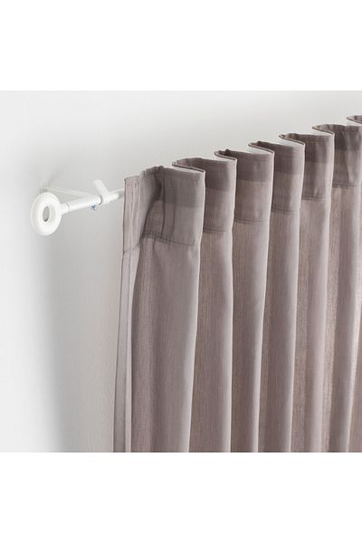 IKEA IRJA Curtain Rod Set by IKEA, White, 140 cm Length, 151 cm with Finials