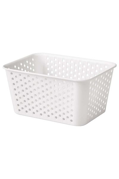 IKEA PLOGSV NG White Storage Basket by IKEA 15x20x10 cm, Recycled Plastic, Versatile Use