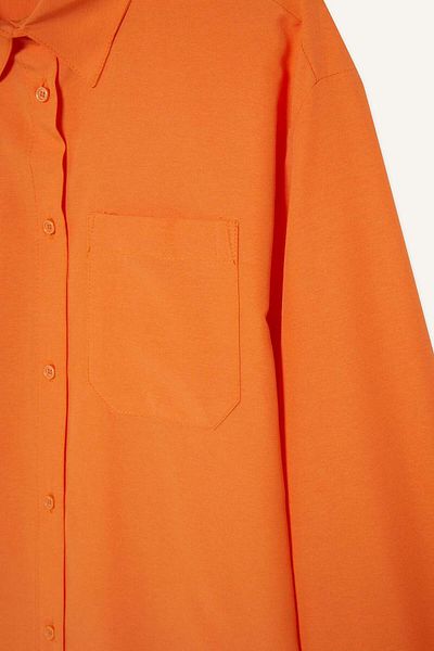 DeFacto Oversize Wide Fit Basiz Plain Poplin Long Sleeve Shirt E9424Ax25Sp