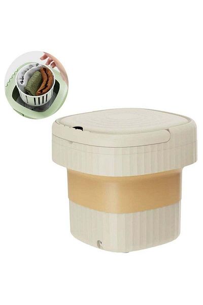 COOYA Foldable mini washing machine,6L large capacity,portable,easy to clean,suitable for travel,yellow